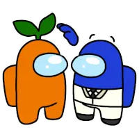 Among Us Orange Character Carrot at the Doctor's progress bar