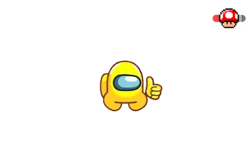 Among Us Yellow Character Thumbs Up