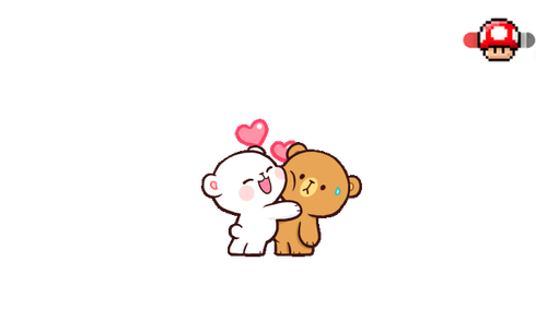 Cute Milk and Mocha Bears Love with Hearts