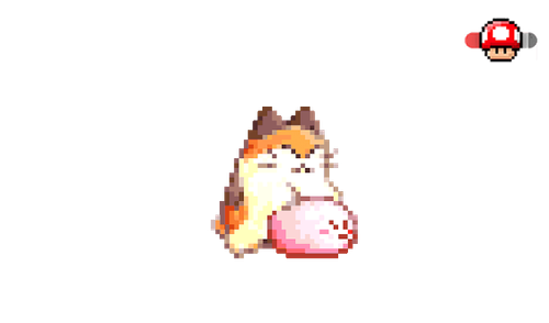 Kirby Nago the Cat Rolling Kirby Pixel