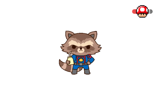 Marvel Chibi Rocket Raccoon with a Drink