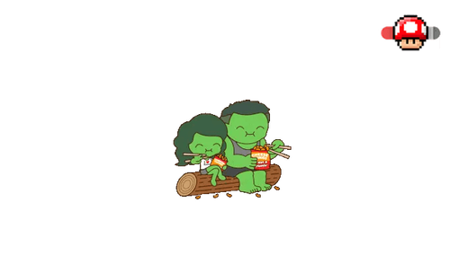 Marvel Hulk and She-Hulk Snacking