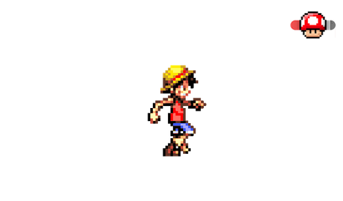 One Piece Monkey D. Luffy Walking Pixel