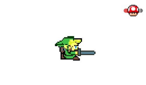 The Legend of Zelda Pixel Link Dash Attack