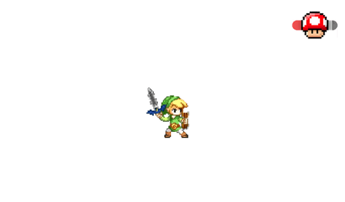 The Legend of Zelda Pixel Link Sword Attack